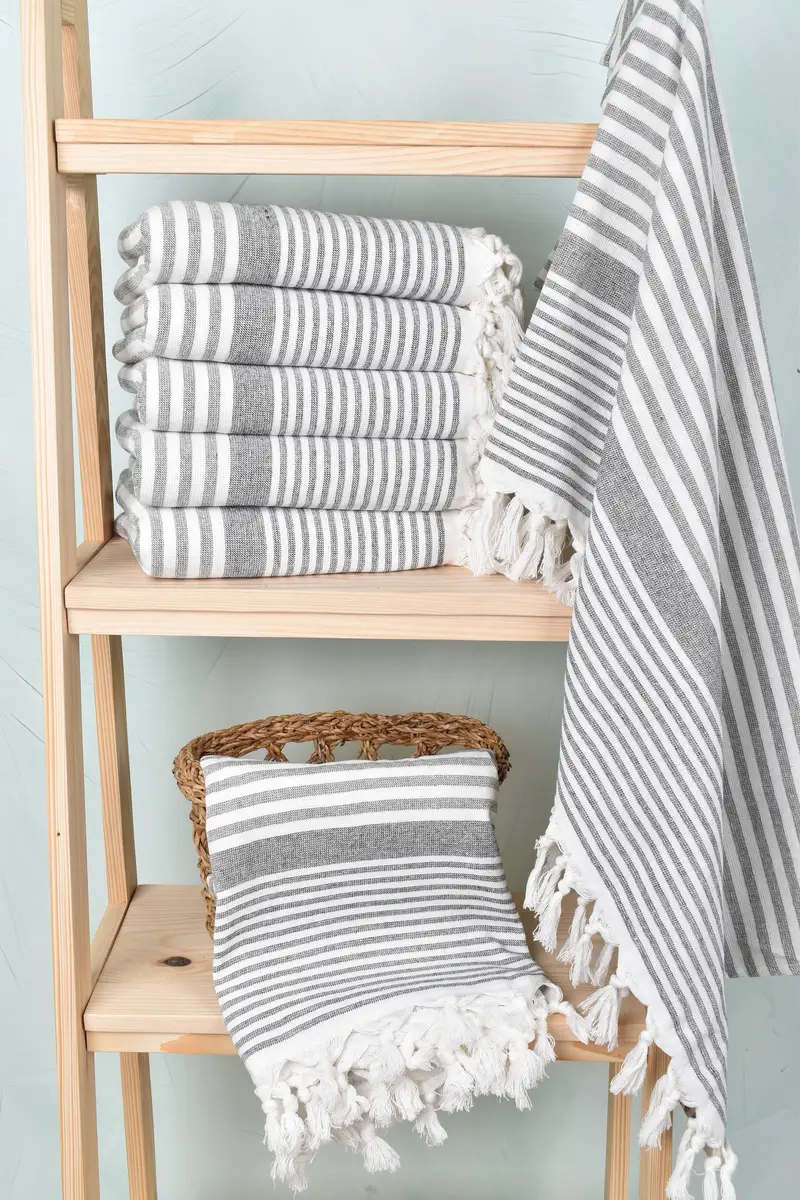 Fouta towel, 68x40 Cotton Striped Terry Towel, Bachelor Bachelorette Party Favors, Merry Christmas Gifts, Organic Towel, Large Turkish Towel - 3