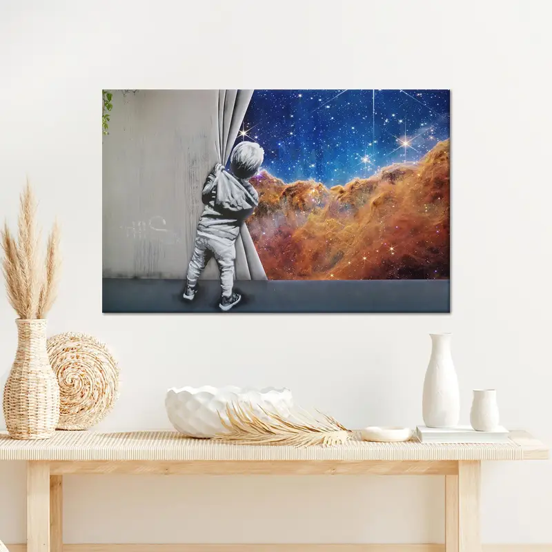 Lienzo estelar: acantilados cósmicos y nebulosa Carina Lámina artística