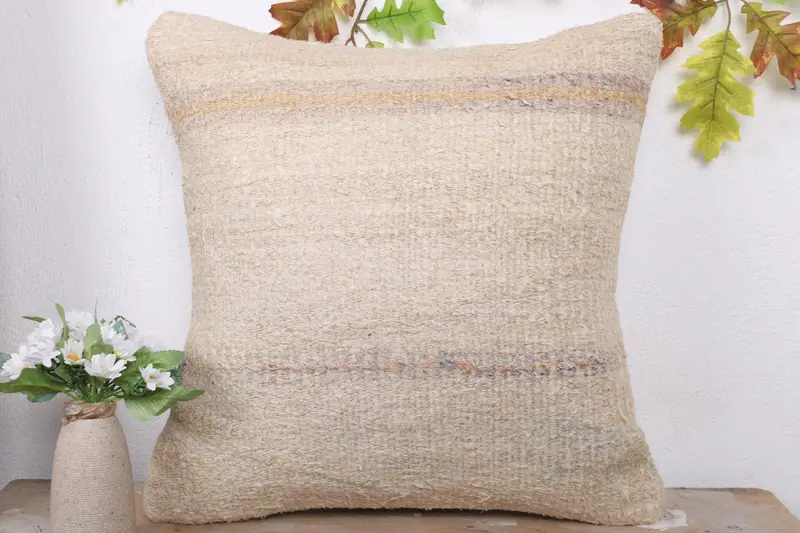 Pillow for Couch, Custom Cushion Case, Cushion, Vintage Kilim Pillow, Turkish Pillow, Bohemian Cushion Cushion Cover, 20x20 Beige Cushion Cover - 2