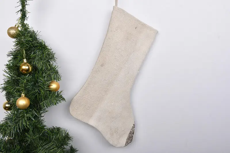 Patrón de adornos navideños, calcetín de decoración familiar personalizado de 7 pulgadas de ancho