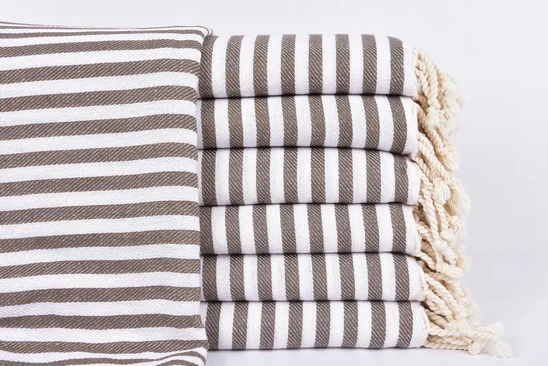 Lightweight Turkish towel, Unique Wedding Gift, 70x40 Cotton Striped Towel, Baby Boy Gift, Turkish towel, Valentines Day Gift For Her, Beach towel - 1
