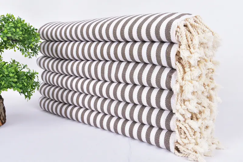 Lightweight Turkish towel, Unique Wedding Gift, 70x40 Cotton Striped Towel, Baby Boy Gift, Turkish towel, Valentines Day Gift For Her, Beach towel - 4