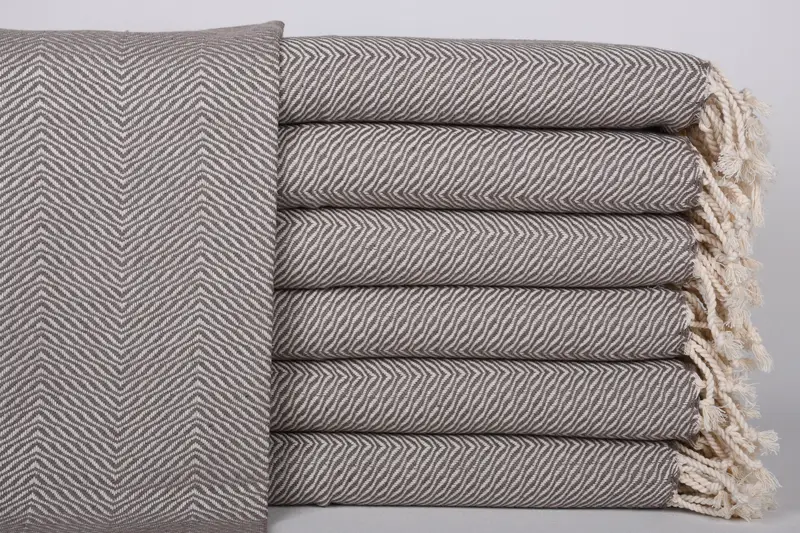 小さなタオル トルコ産オーガニックコットン ベージュ 20x40 インチ - 1