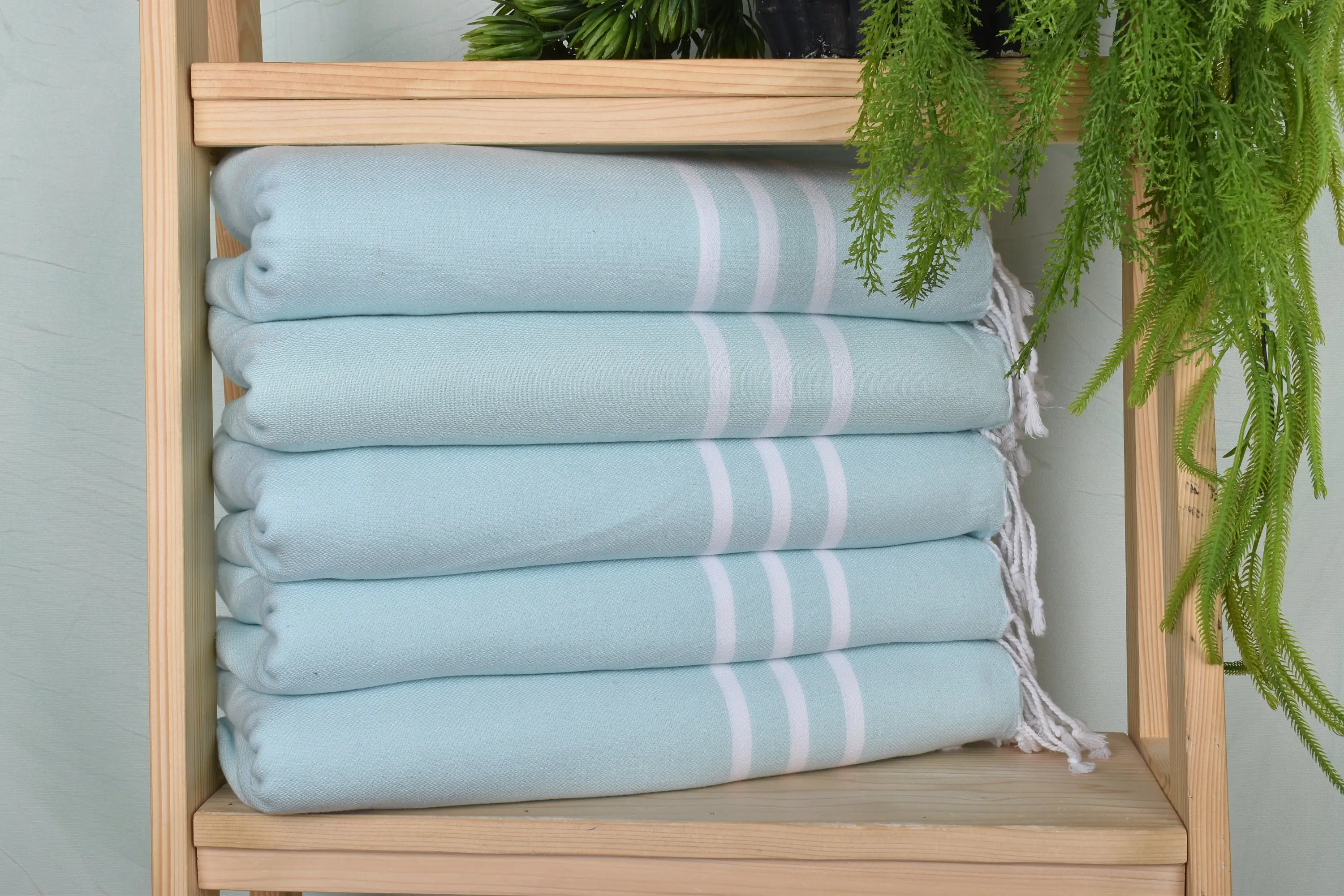 Mint Cotton Dish Towel Turkish Hand Towel, Monogrammed, 24x40 Inches - 1