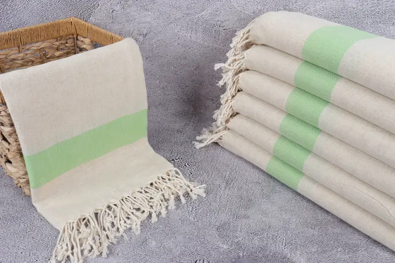 Bridal Shower Favors, Turkish Towel USA, Spa Towel, Turkish beach towel with fringe, Turkish bath towel, 70x36 Linen Striped Towel, Memorial Gift - 3