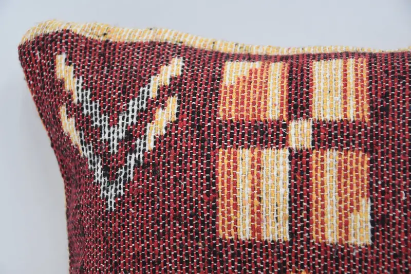 Throw Kilim Pillow, Cushion, Home Decor Pillow, Pet Pillow Cover, 12x12 Red Cushion, Living Room Throw Pillow Cover, Pillow for Sofa - 2