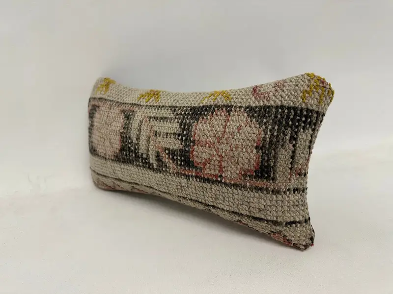 Gift Pillow, 8x16 Beige Pillow Cover, Home Decor Pillow, Vintage Pillow Cover, Nomadic Pillow Case, Cushion Cover, Ethnical Kilim Rug Pillow - 4
