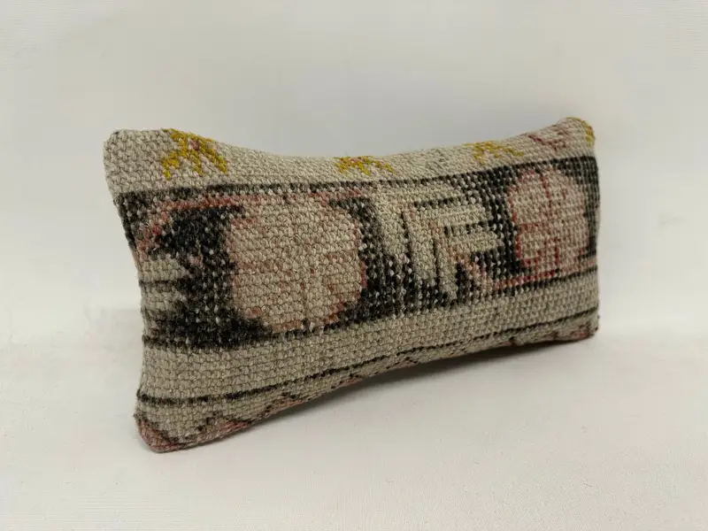 Gift Pillow, 8x16 Beige Pillow Cover, Home Decor Pillow, Vintage Pillow Cover, Nomadic Pillow Case, Cushion Cover, Ethnical Kilim Rug Pillow - 3