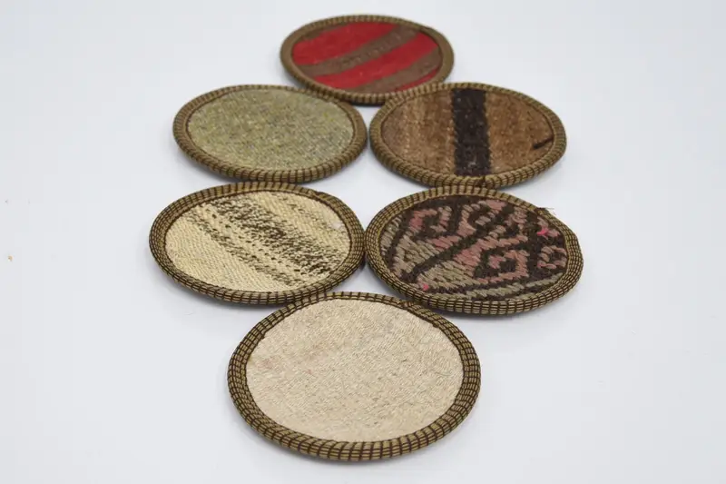 Red and White Striped Coaster, Unique Kitchen Decor Coaster