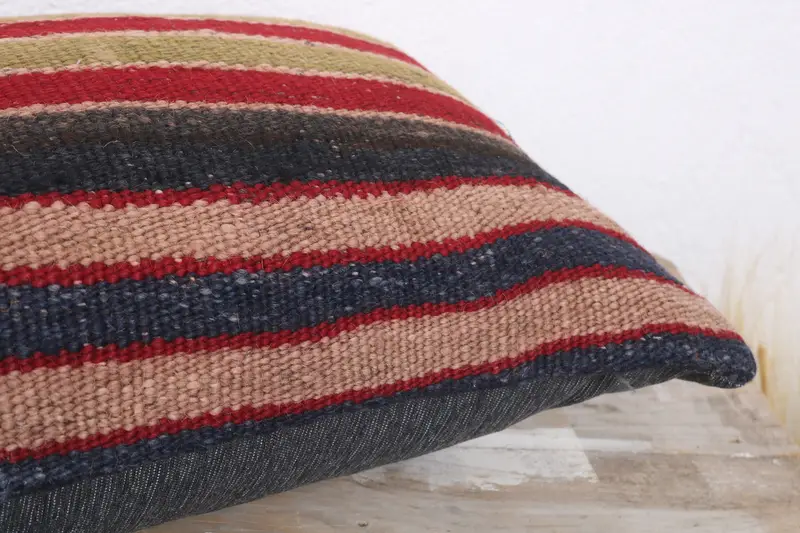Comfy Throw Cushion Cover, Kilim Cushion Sham, Bench Cushion Case, Pillow, Boho Pillow, Turkish Pillow, 12x20 Red Cushion Case - 6