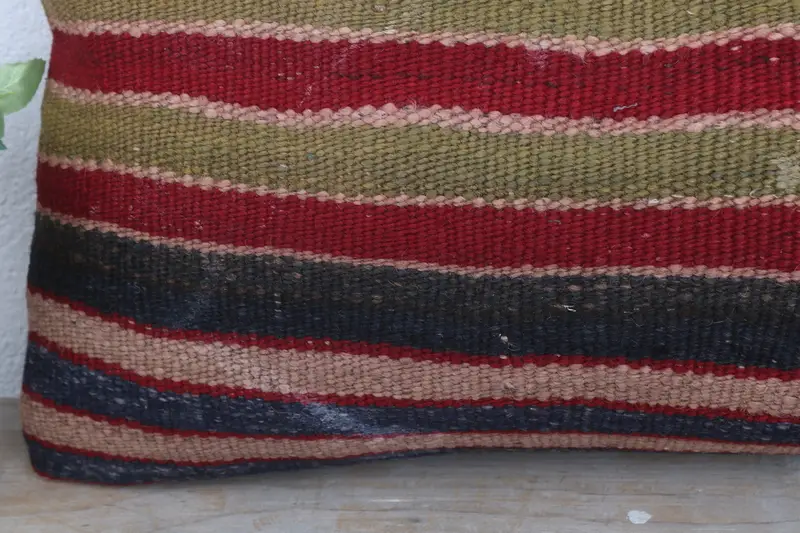 Comfy Throw Cushion Cover, Kilim Cushion Sham, Bench Cushion Case, Pillow, Boho Pillow, Turkish Pillow, 12x20 Red Cushion Case - 3