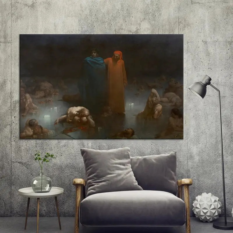Gustave Dores Dante & Virgil: Moderner abstrakter Leinwanddruck
