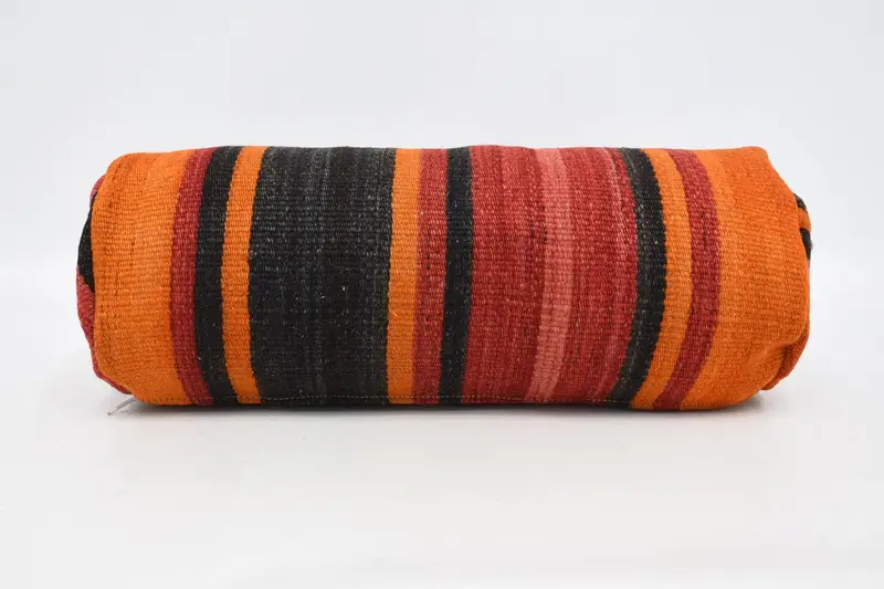 Turkish Antique Orange Cushion, Wool Pillow Cover - 1