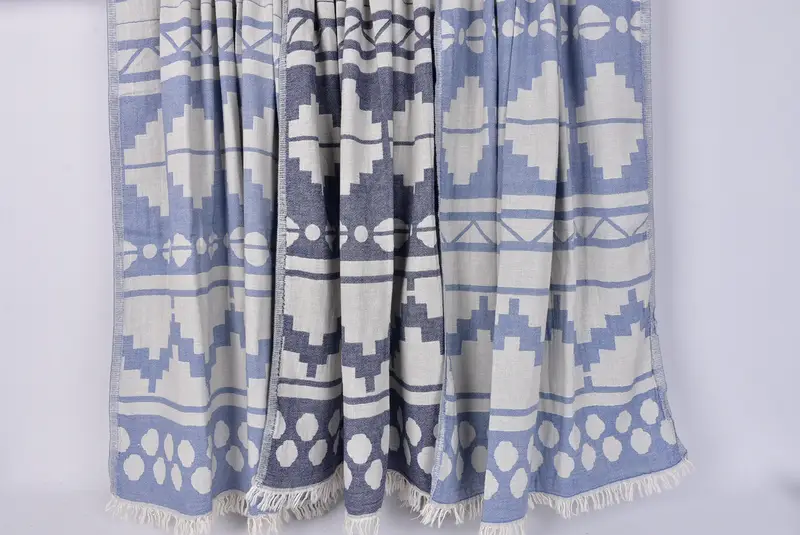 Turkish Towel Set, Peshtemal, Beach towel, Handmade Turkish Towel, Bridesmaid Gift, 70x36 Cotton Geometric Towel, Personalized Bridesmaid Gift - 8