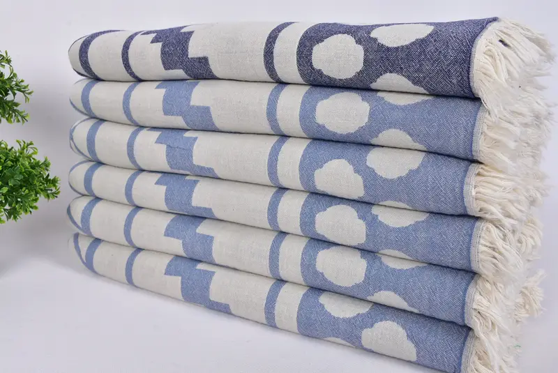 Turkish Towel Set, Peshtemal, Beach towel, Handmade Turkish Towel, Bridesmaid Gift, 70x36 Cotton Geometric Towel, Personalized Bridesmaid Gift - 3