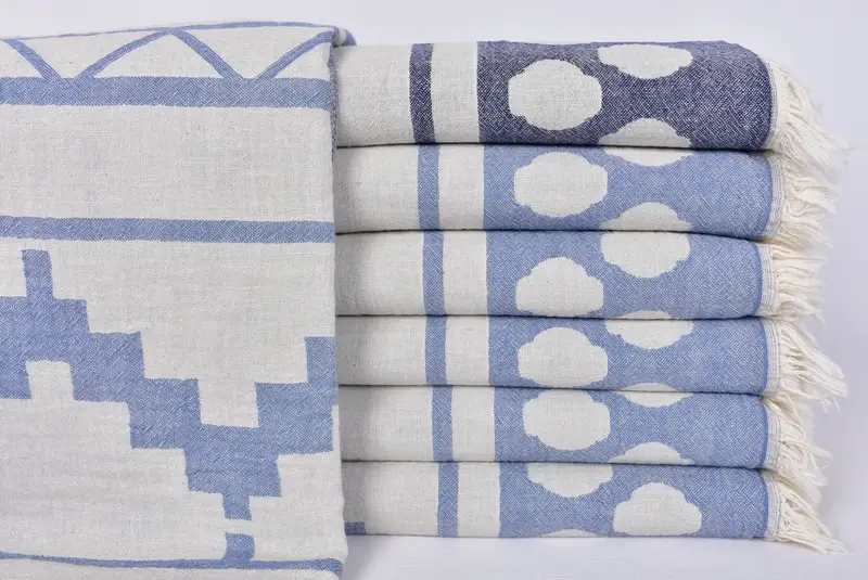 Turkish Towel Set, Peshtemal, Beach towel, Handmade Turkish Towel, Bridesmaid Gift, 70x36 Cotton Geometric Towel, Personalized Bridesmaid Gift - 1