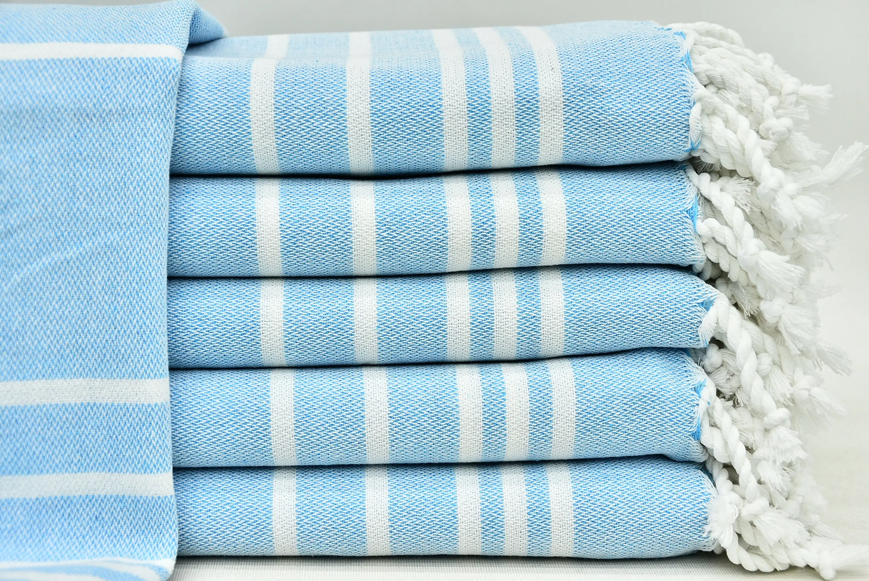 Turkish Hand Towel Cotton Peshkir Blue & White, Kitchen Towel, 20x38 - 1
