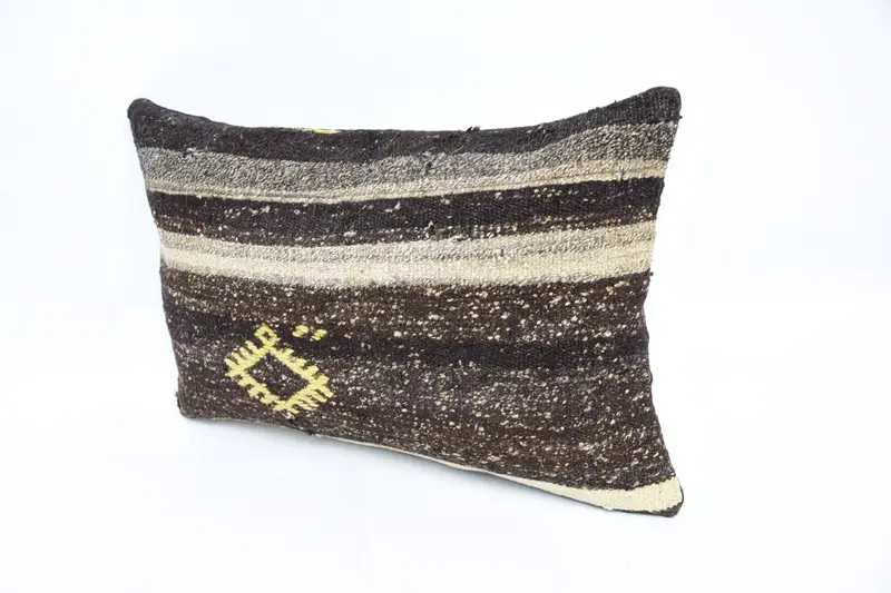 Interior Designer Pillow, 16x24 Brown Pillow Case, Kilim Cushion Sham, Neutral Throw Pillow Case, Cushion Case, Throw Kilim Pillow - 4