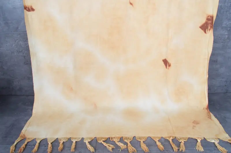 Organic Beach Towel Yellow Tie Dye Bath Towel, Beige, 40x63 Inches