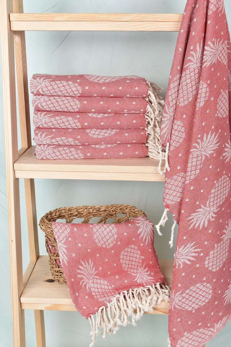 Summer Gift, Beach towel, Handmade Turkish Towel, Wedding Gift, Embroidery Towel, Bachelor Party Favors, 80x40 Cotton Pineapple Design Towel - 4