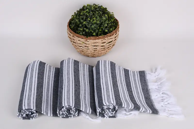 Turkish towel, Monogram Turkish Bath Towel, Quick-dry towel, 70x40 Cotton Striped Towel, Personalized Wedding Gift For Couple, Sand-free towel - 8