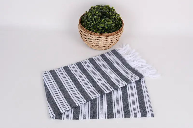 Turkish towel, Monogram Turkish Bath Towel, Quick-dry towel, 70x40 Cotton Striped Towel, Personalized Wedding Gift For Couple, Sand-free towel - 4