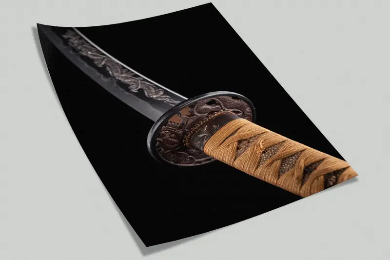 Custom Wall Paper, Asian Katana Wall Print, , Blade Ornament Wall Painting, 3d Wall Paper, Bright Wall Paper, Samurai Wall Poster, - 7