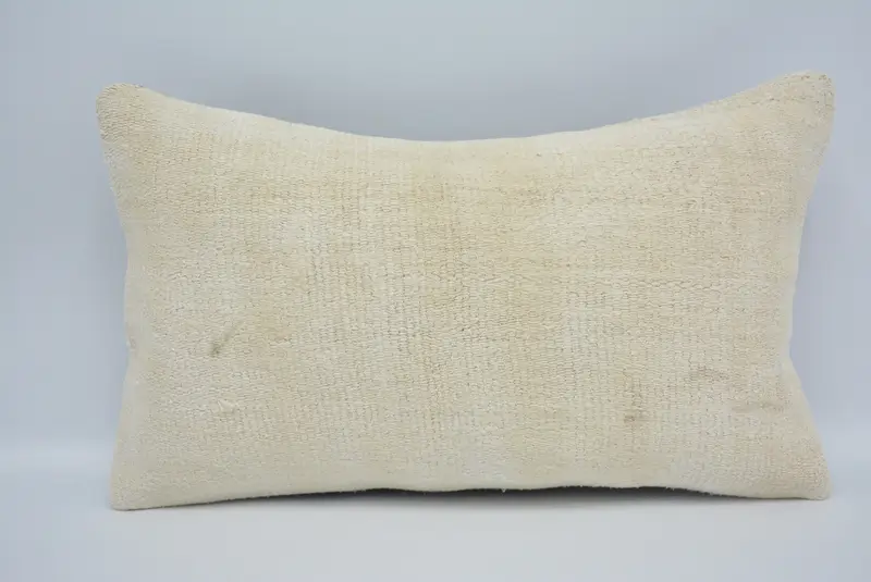Cotton Cushion Case, Pillow Sham, Pillow for Sofa, Boho Pillow, 12x20 Beige Pillow Cover, Nomadic Pillow Case, Home Decor Pillow - 1