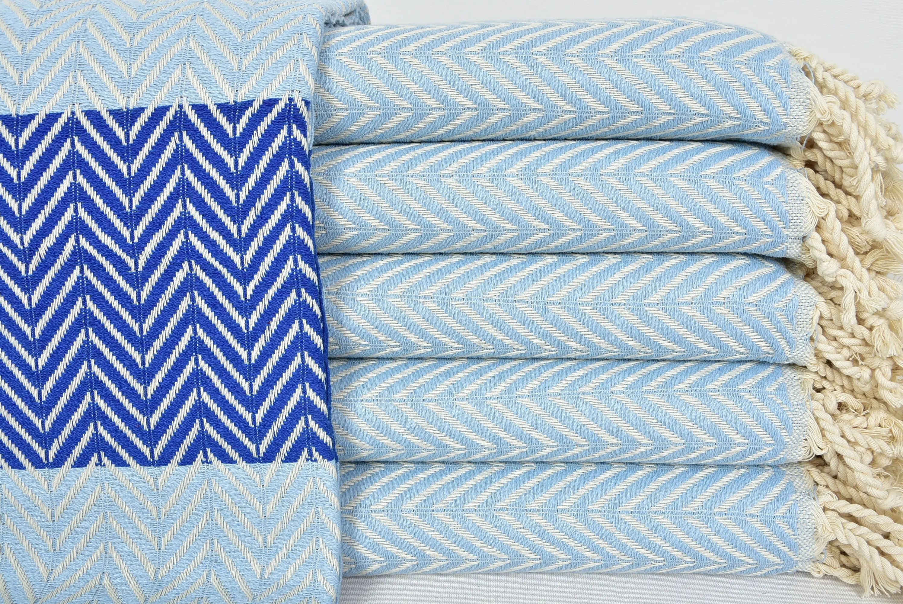 Bridal Shower Beach Towel, Soft Blue Turkish Cotton, 40x70 Inches - 1