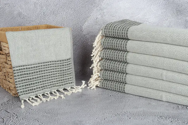 40x20 Cotton Striped Towel, Monogram Hand Towel, Custom Hand Towel, Bachelorette Party Gifts, Turkish Towel Monogram, Personalized Kitchen Towel - 3