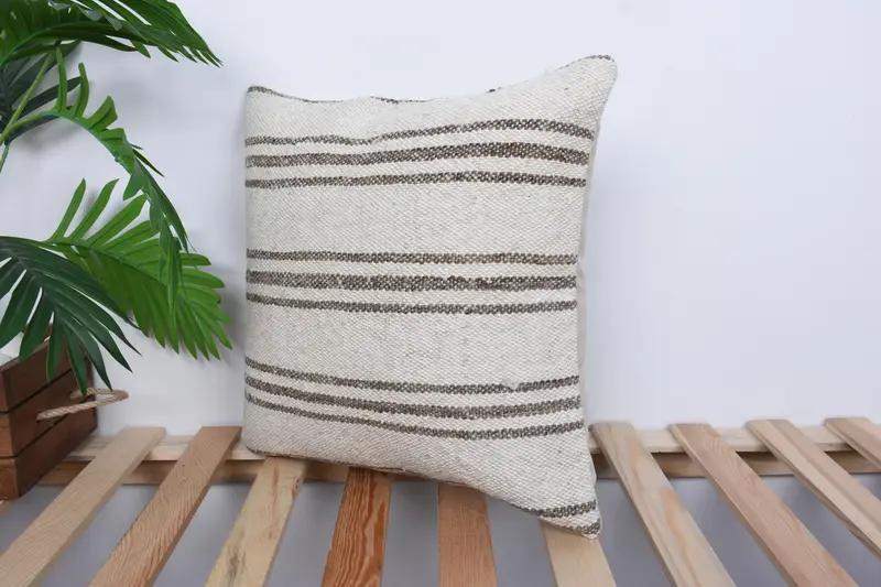 Boho Throw Cushion, Antique Pillows, Muted Cushion Cover, Boho Pillow Sham Cover, 16x16 White Pillow Case, Interior Designer Pillow, Cushion Case - 5