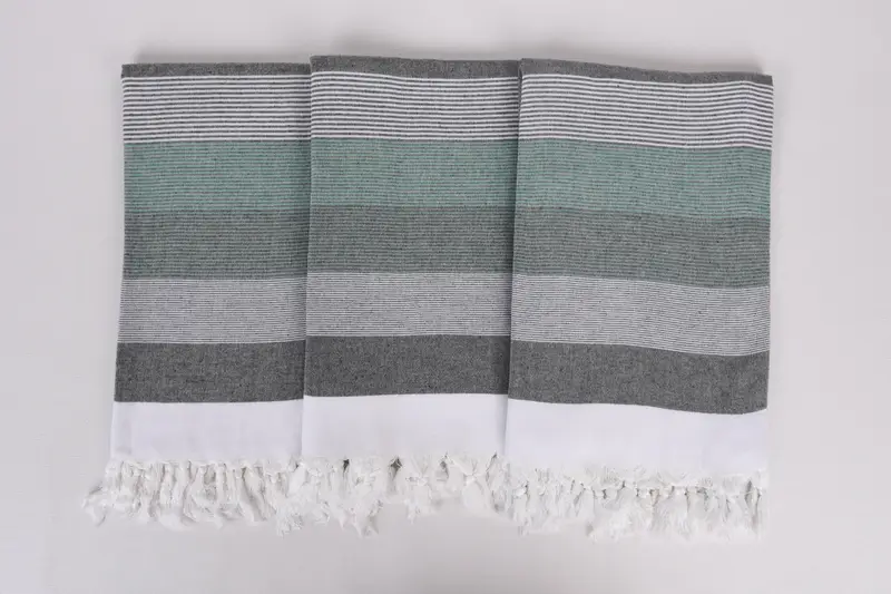Spa Towel, Luxury Turkish beach towel with fringe, Baby Boy Gift, Summer Gift, 68x40 Cotton Striped Towel, Lightweight Turkish towel, Cotton towel - 7
