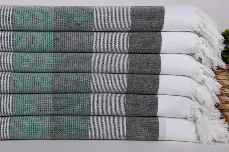 Spa Towel, Luxury Turkish beach towel with fringe, Baby Boy Gift, Summer Gift, 68x40 Cotton Striped Towel, Lightweight Turkish towel, Cotton towel - 2