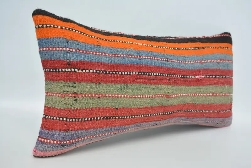 Pillow Cover, Kilim Cushion Sham, Gift Pillow, Outdoor Patio Pillow Cover, Ethnical Kilim Rug Pillow, 12x24 Red Pillow Case, Accent Throw Pillow - 3