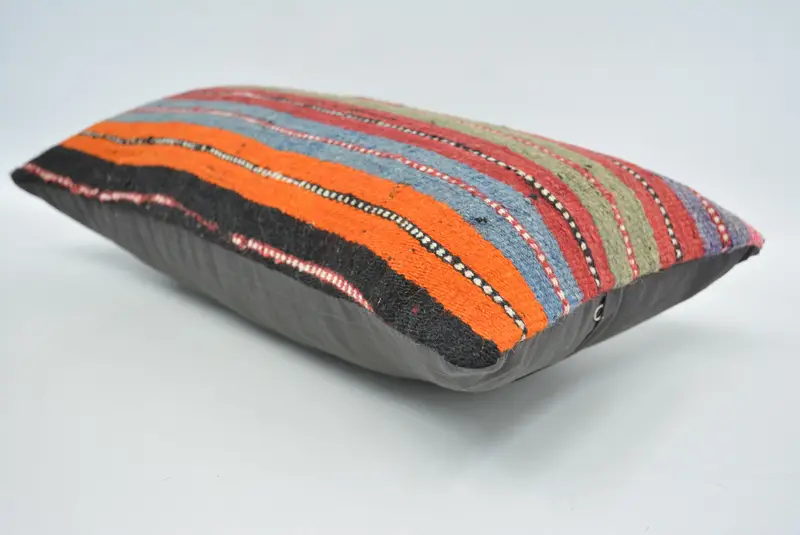Pillow Cover, Kilim Cushion Sham, Gift Pillow, Outdoor Patio Pillow Cover, Ethnical Kilim Rug Pillow, 12x24 Red Pillow Case, Accent Throw Pillow - 6