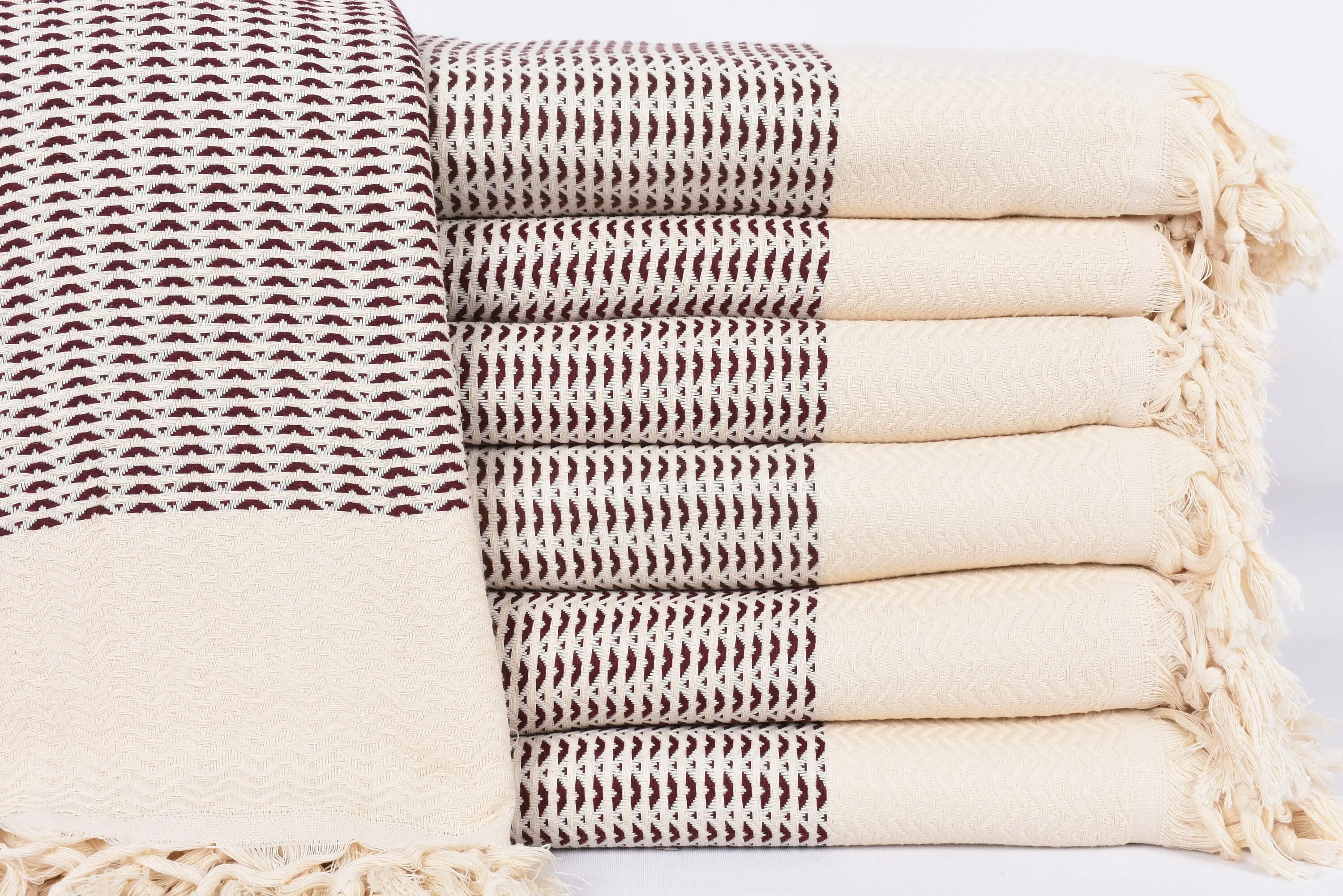 Throw Blanket, 89x75 Inches, Burgundy Diamond, Organic Cotton, Bachelorette Gifts - 1