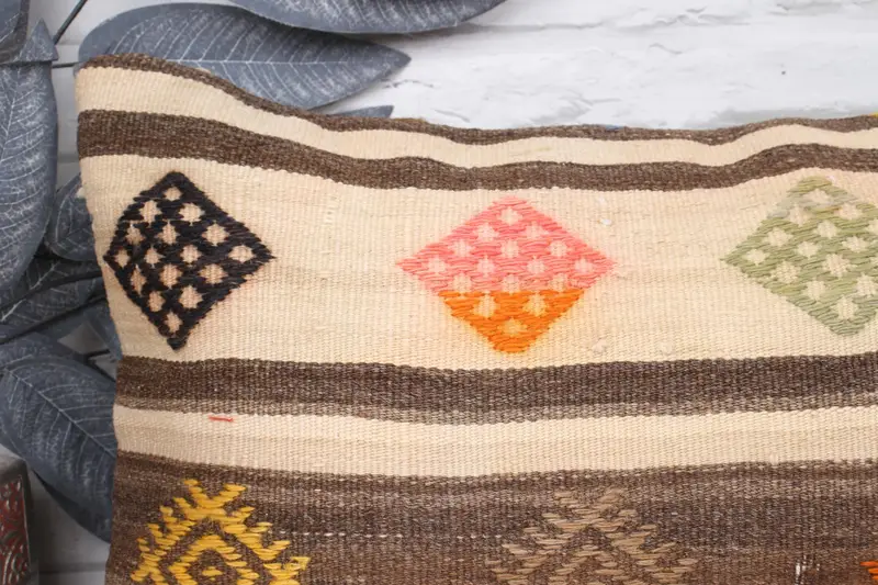 Home Decor Pillow, Pillow Cover, 12x24 Beige Cushion Case, Throw Kilim Pillow, Handmade Throw Pillow Sham, Interior Designer Pillow, Natural Cushion - 2