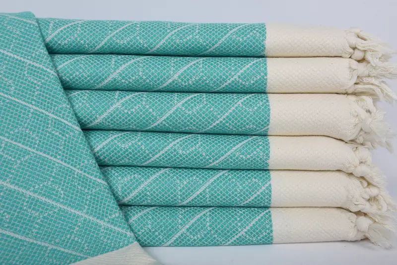 Monogram Kitchen Towel, 36x18 Benetton Green Geometric Tea Towel