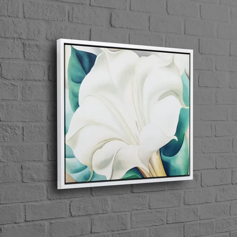 モダンでラグジュアリーなキャンバス: エレガントなホワイトフラワープリント