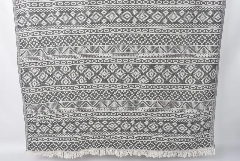 68x36 Cotton Geometric Towel, Peshtemal Towel, Custom Gift, Hammam Towel USA, First Wedding Anniversary Gift, Custom Wedding Gift, Personalised Gift - 1