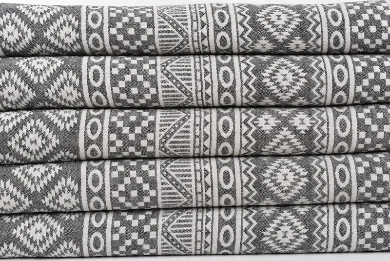 68x36 Cotton Geometric Towel, Peshtemal Towel, Custom Gift, Hammam Towel USA, First Wedding Anniversary Gift, Custom Wedding Gift, Personalised Gift - 3