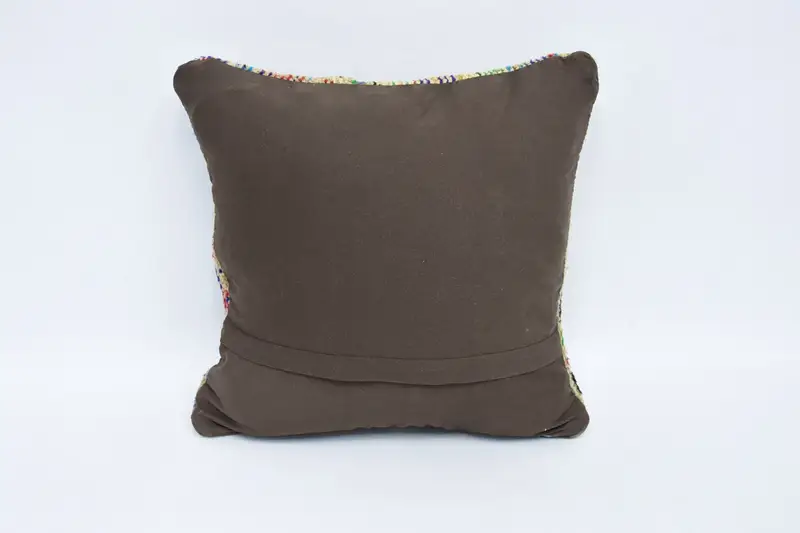 Sustainable Cushion Cover, 16x16 Beige Pillow Cover, Turkish Kilim Pillow, Handmade Kilim Cushion, Cushion Cover, Kilim Cushion Sham - 6