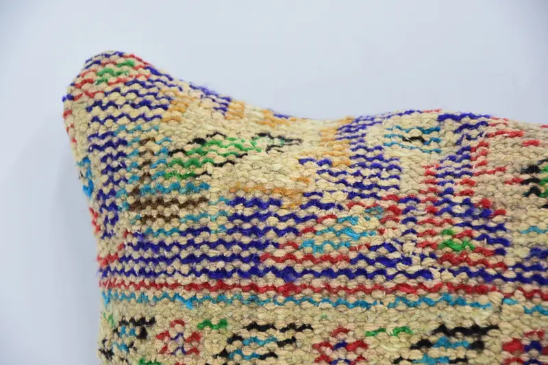 Sustainable Cushion Cover, 16x16 Beige Pillow Cover, Turkish Kilim Pillow, Handmade Kilim Cushion, Cushion Cover, Kilim Cushion Sham - 2
