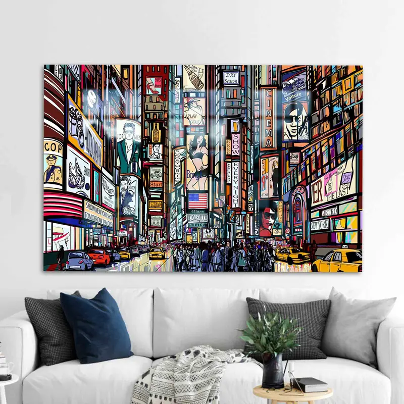 Zarif Baskılı Cam: New York Şehir Manzarası Tasarımı