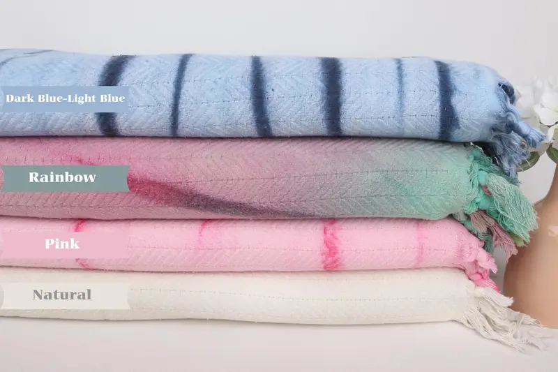 92x68 Cotton Tie Dye Chevron Towel, Personalized Blanket, Gift For Bride, Custom Blanket, Personalized Gifts, Family Gift Basket, Organic Throw - 2