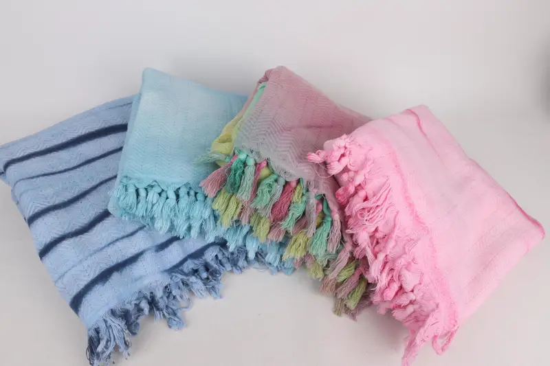 92x68 Cotton Tie Dye Chevron Towel, Personalized Blanket, Gift For Bride, Custom Blanket, Personalized Gifts, Family Gift Basket, Organic Throw - 3