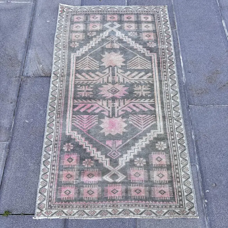 Grüner Blumenteppich, 2,3 x 4,1 Fuß, elegantes Dekor