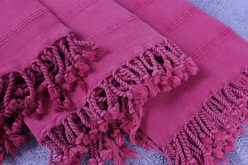 Unique Gift, Bridesmaid Towel, 70x40 Cotton Stonewashed Towel, Organic towel, Fringed Turkish towel for poolside, Handmade Gift, Housewarming Gift - 5