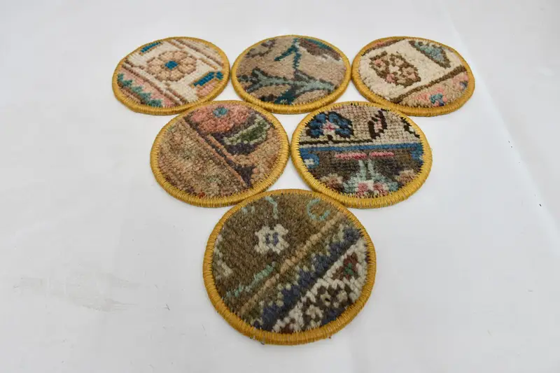 Bohem Yuvarlak Bardak Altlıkları, Kahverengi ve Bronz Bardak Altlıkları