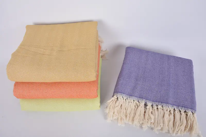 Welcome Wedding Gift, Decorative Blanket, Tablecloth, Organic Throw, 100x80 Cotton Herringbone Towel, Boho Throw Blankets, Beach Theme Wedding Gift - 8